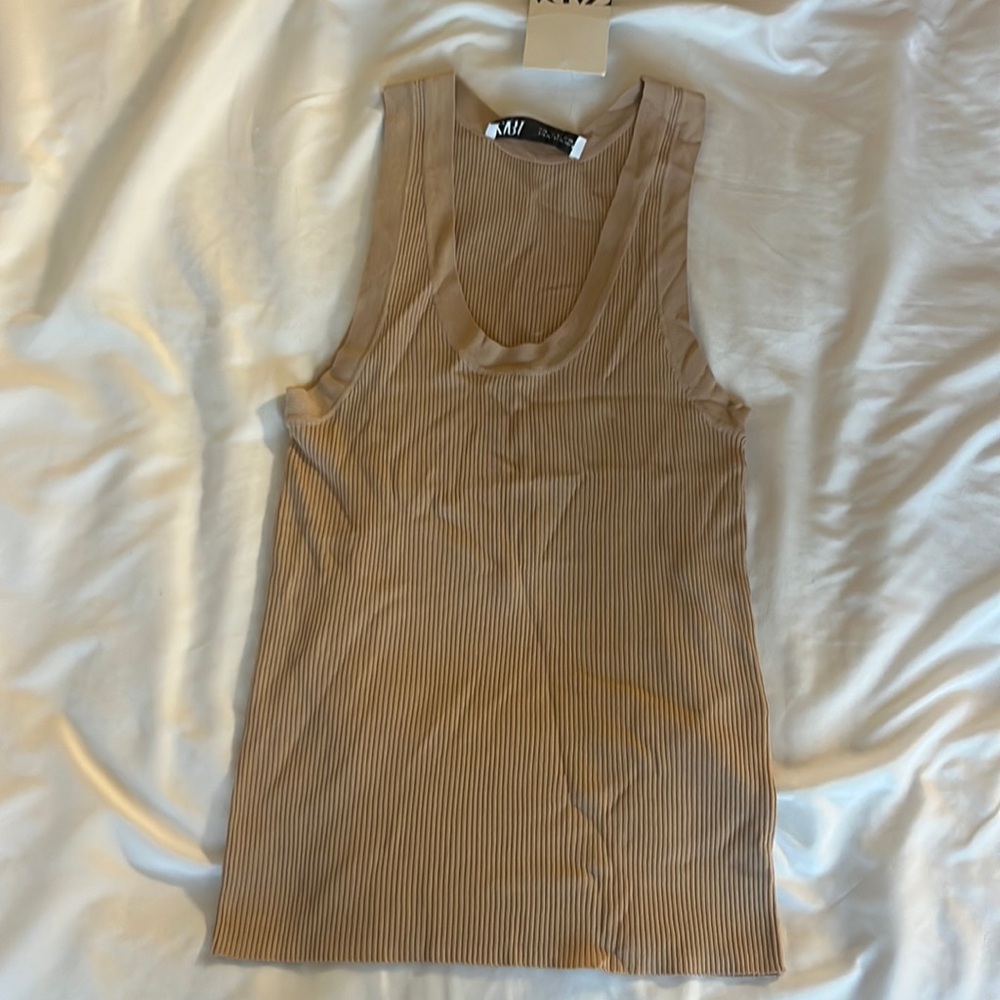 Zara tan tank top